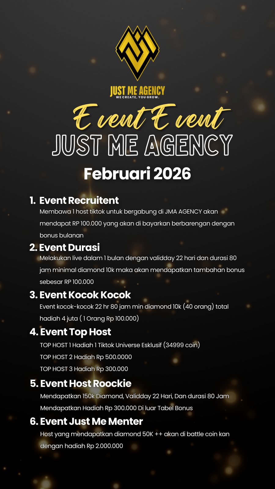 EVENT FEBRUARI 2026 JUST ME AGENCY