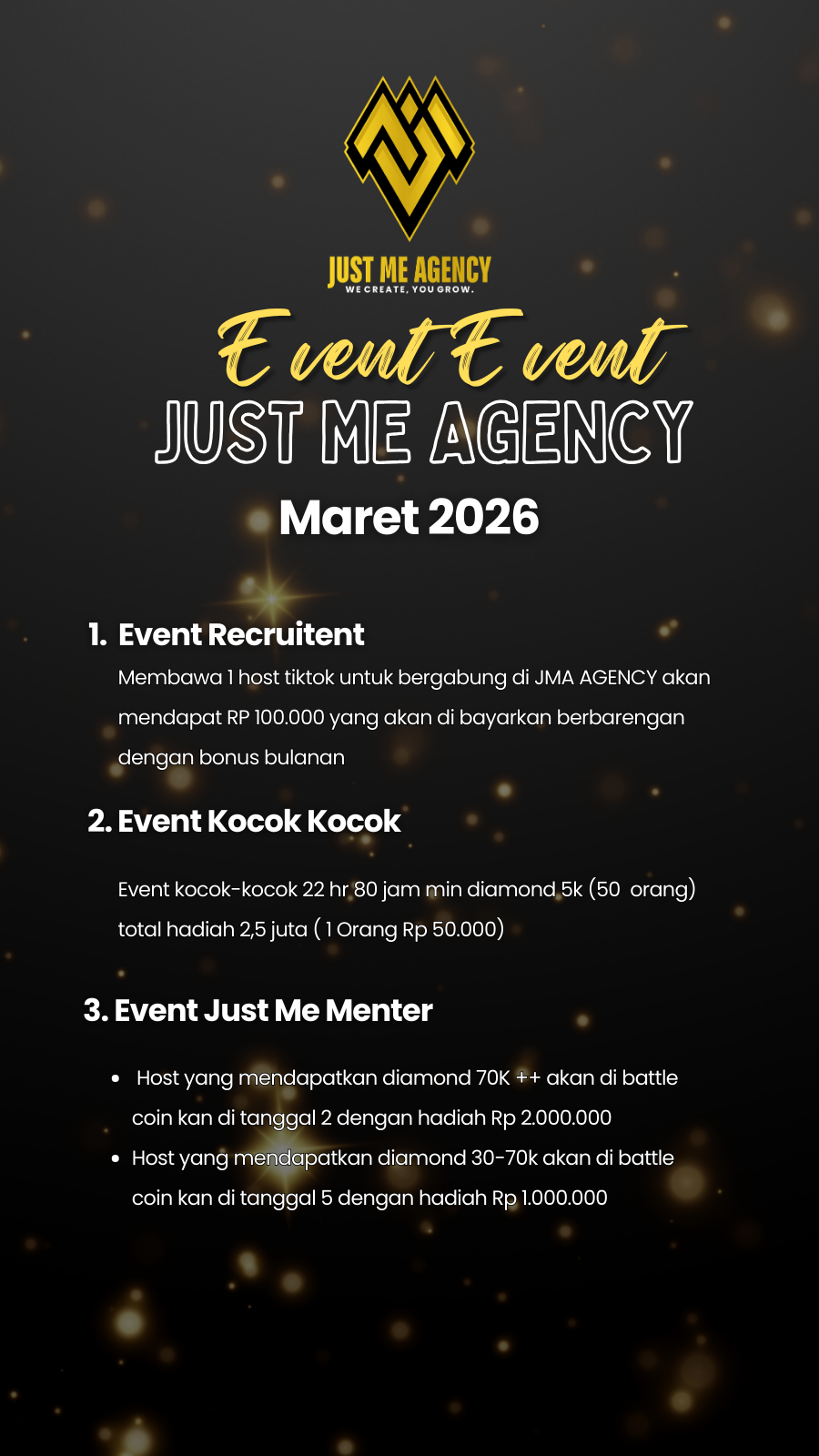 EVENT JUST ME AGENCY MARET 2026