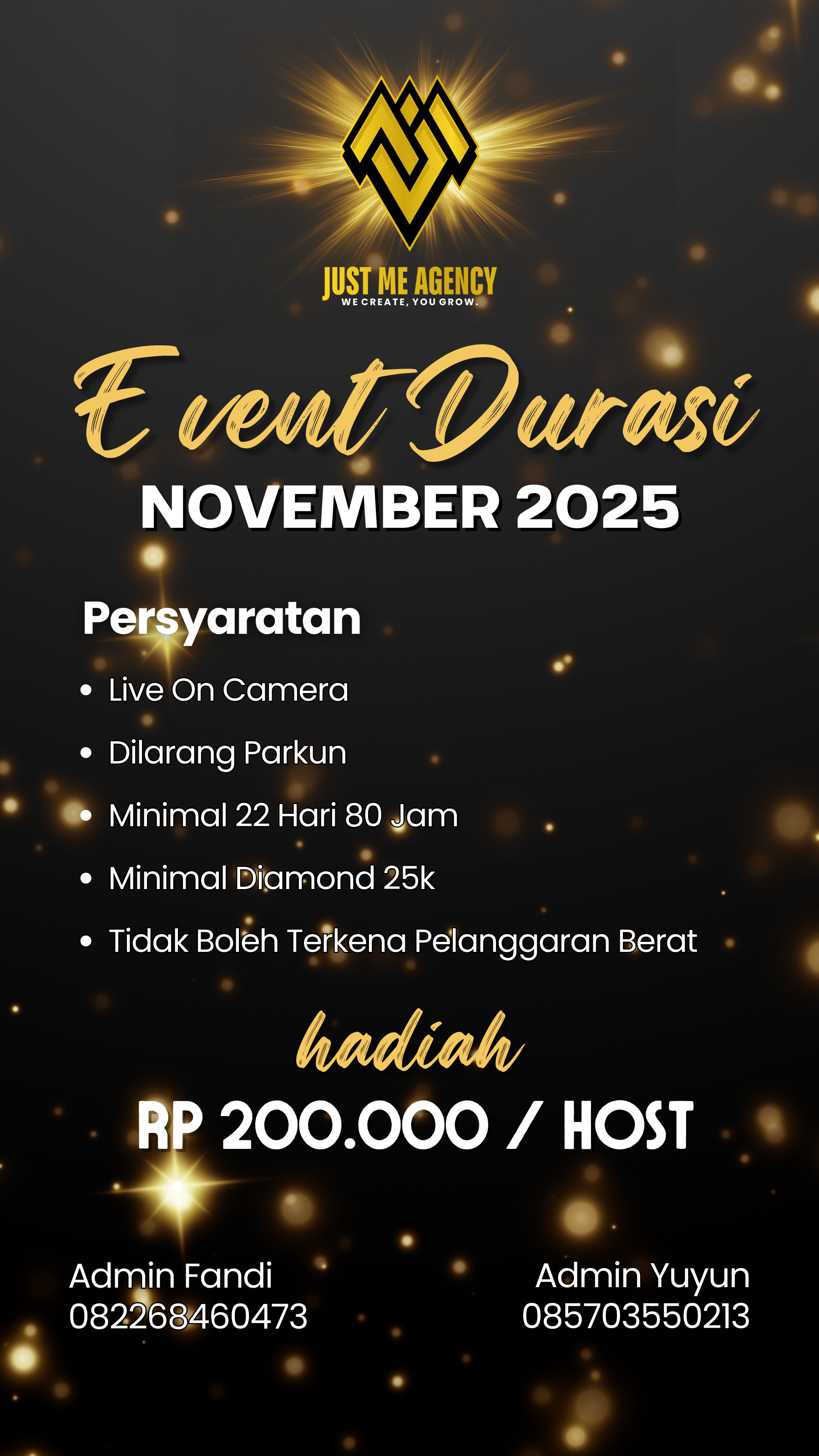 EVENT DURASI HOST JUST ME AGENCY