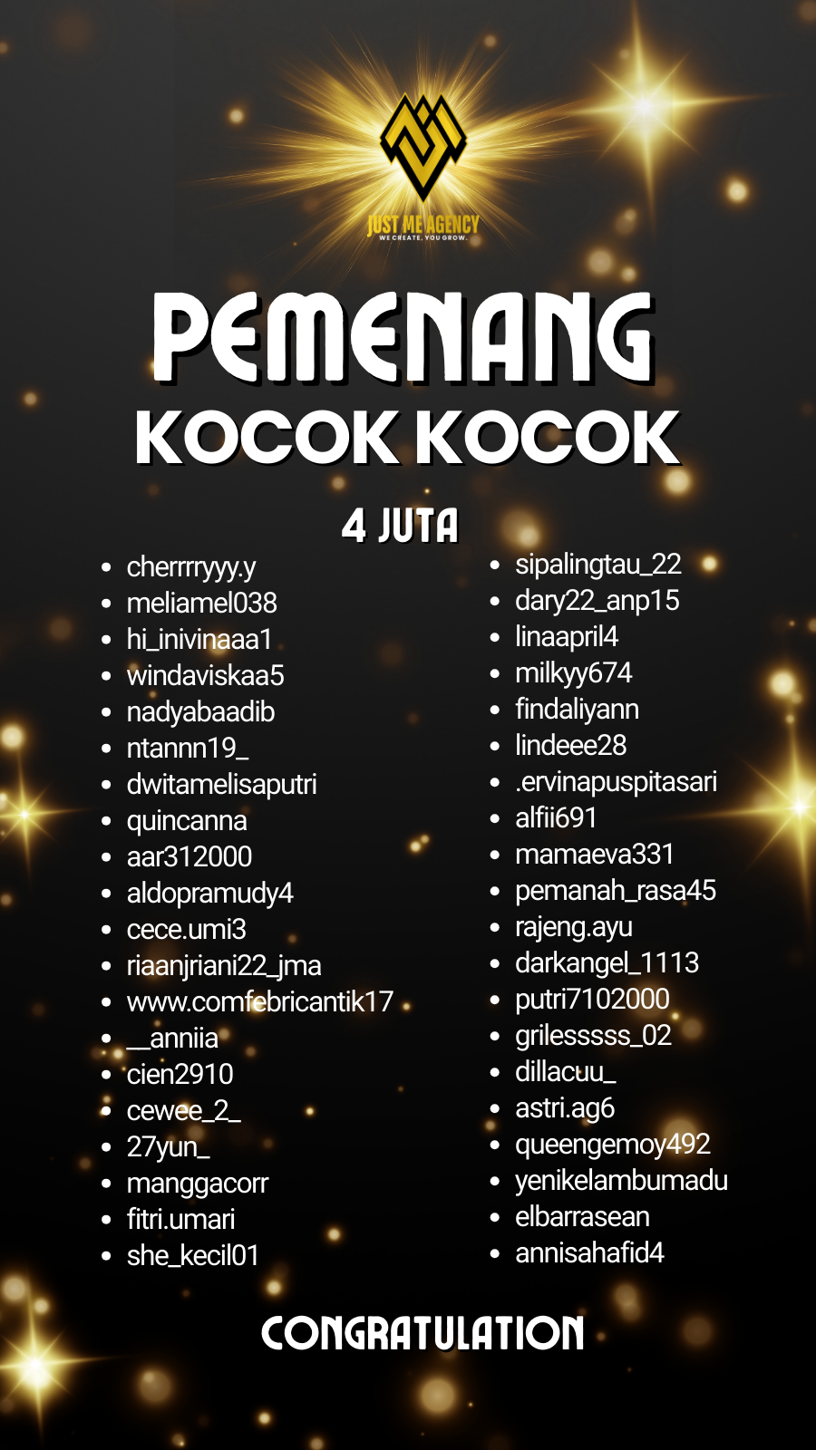 PEMENANG EVENT KOCOK KOCOK JANUARI 2026