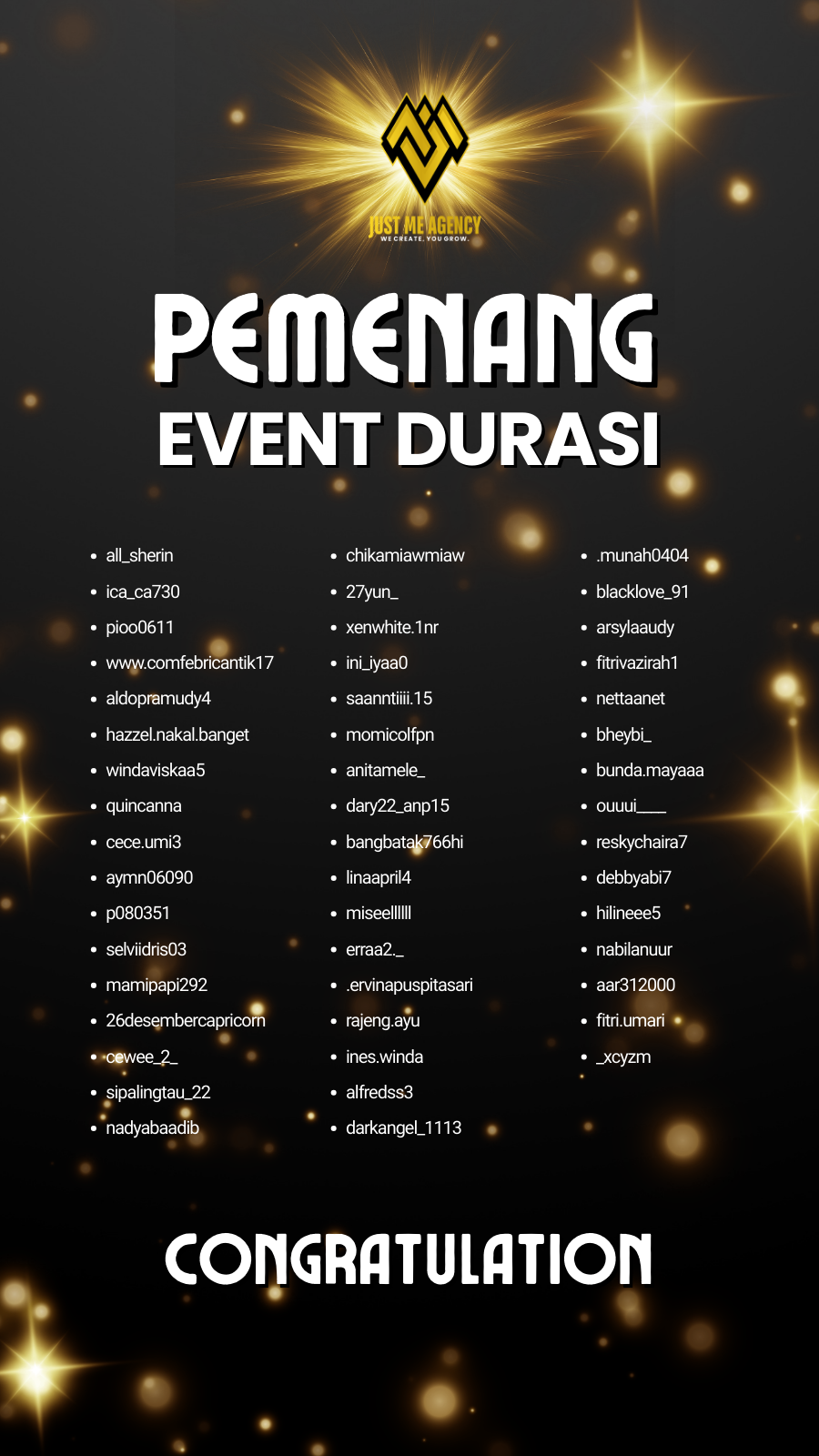 PEMENANG EVENT DURASI DESEMBER 2025