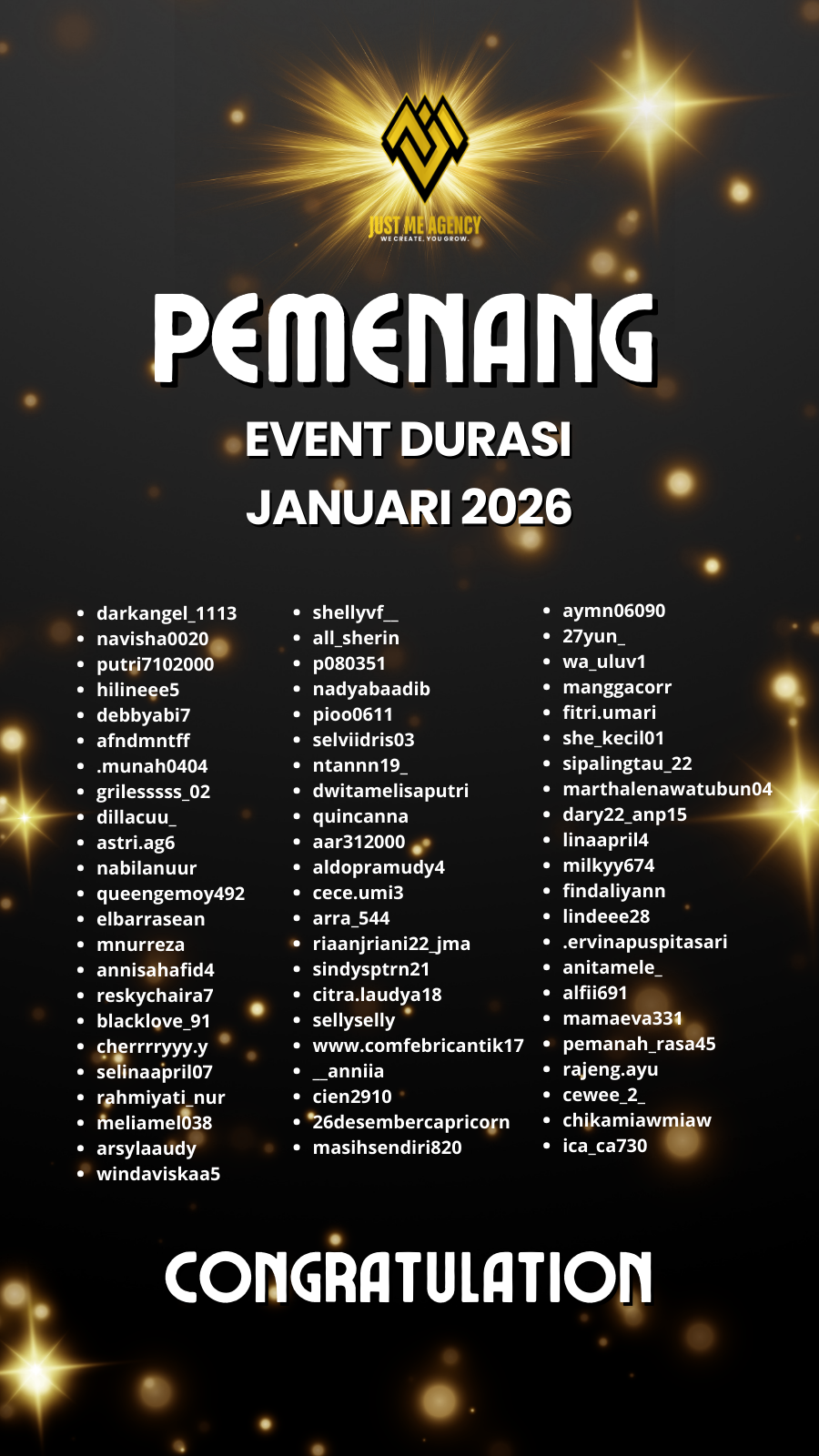 PEMENANG EVENT DURASI JANUARI 2026